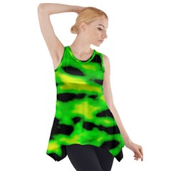 Green Waves Flow Series 3 Side Drop Tank Tunic by DimitriosArt