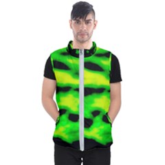 Green Waves Flow Series 3 Men s Puffer Vest by DimitriosArt