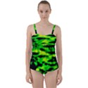 Green Waves Flow Series 3 Twist Front Tankini Set View1