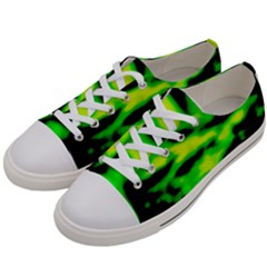 Green Waves Flow Series 3 Women s Low Top Canvas Sneakers by DimitriosArt