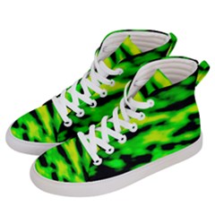 Green Waves Flow Series 3 Women s Hi-top Skate Sneakers by DimitriosArt