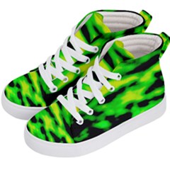 Green Waves Flow Series 3 Kids  Hi-top Skate Sneakers by DimitriosArt