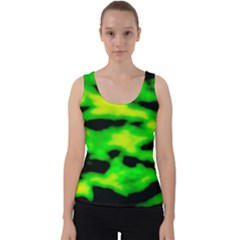 Green Waves Flow Series 3 Velvet Tank Top by DimitriosArt