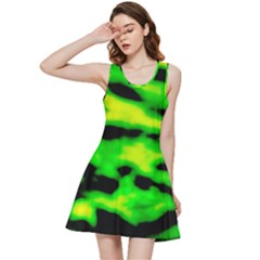 Green Waves Flow Series 3 Inside Out Racerback Dress