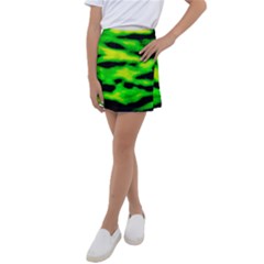 Green Waves Flow Series 3 Kids  Tennis Skirt by DimitriosArt