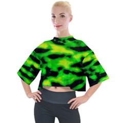 Green Waves Flow Series 3 Mock Neck Tee by DimitriosArt