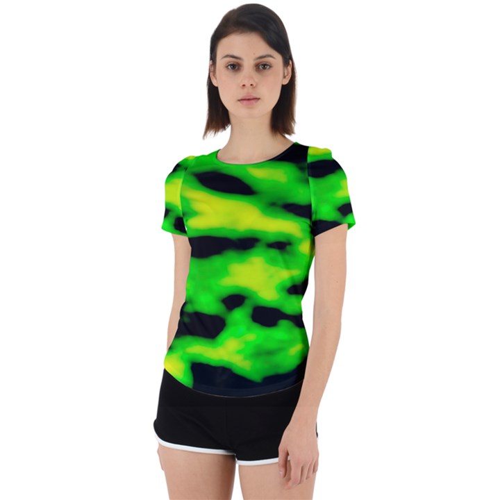 Green Waves Flow Series 3 Back Cut Out Sport Tee