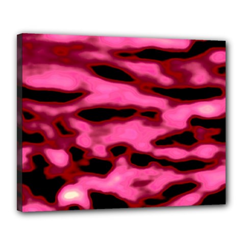 Pink  Waves Flow Series 9 Canvas 20  X 16  (stretched) by DimitriosArt