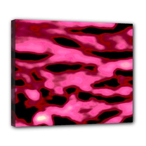 Pink  Waves Flow Series 9 Deluxe Canvas 24  X 20  (stretched) by DimitriosArt