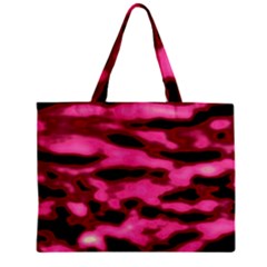 Pink  Waves Flow Series 9 Zipper Mini Tote Bag by DimitriosArt