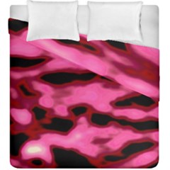 Pink  Waves Flow Series 9 Duvet Cover Double Side (king Size) by DimitriosArt