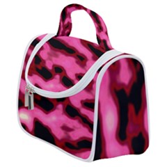 Pink  Waves Flow Series 9 Satchel Handbag by DimitriosArt