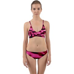 Pink  Waves Flow Series 9 Wrap Around Bikini Set by DimitriosArt