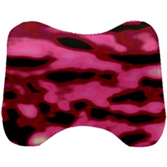 Pink  Waves Flow Series 9 Head Support Cushion by DimitriosArt