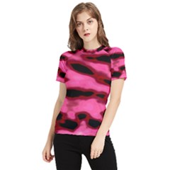 Pink  Waves Flow Series 9 Women s Short Sleeve Rash Guard by DimitriosArt