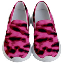 Pink  Waves Flow Series 9 Kids Lightweight Slip Ons by DimitriosArt