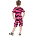 Pink  Waves Flow Series 9 Kids  Tee and Shorts Set View2