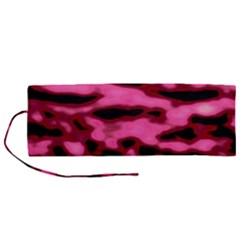 Pink  Waves Flow Series 9 Roll Up Canvas Pencil Holder (m) by DimitriosArt