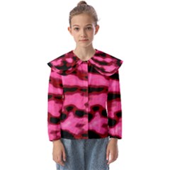 Pink  Waves Flow Series 9 Kids  Peter Pan Collar Blouse by DimitriosArt