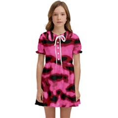 Pink  Waves Flow Series 9 Kids  Sweet Collar Dress by DimitriosArt