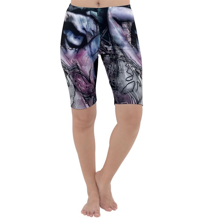 Watercolor Girl Cropped Leggings 