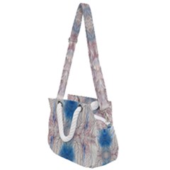 Mixed Media Art Rope Handles Shoulder Strap Bag by kaleidomarblingart