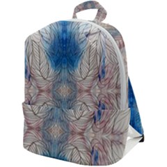 Mixed Media Art Zip Up Backpack by kaleidomarblingart