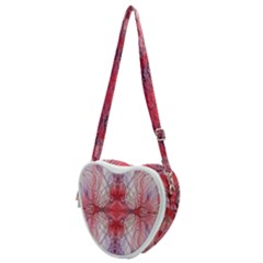 Red Repeats Heart Shoulder Bag by kaleidomarblingart