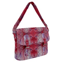 Red Repeats Buckle Messenger Bag by kaleidomarblingart