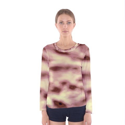 Pink  Waves Flow Series 10 Women s Long Sleeve Tee by DimitriosArt