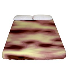 Pink  Waves Flow Series 10 Fitted Sheet (king Size) by DimitriosArt