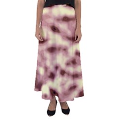 Pink  Waves Flow Series 10 Flared Maxi Skirt by DimitriosArt