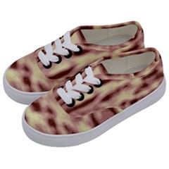 Pink  Waves Flow Series 10 Kids  Classic Low Top Sneakers by DimitriosArt