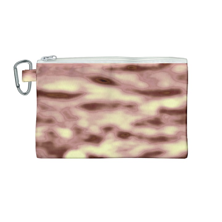 Pink  Waves Flow Series 10 Canvas Cosmetic Bag (Medium)