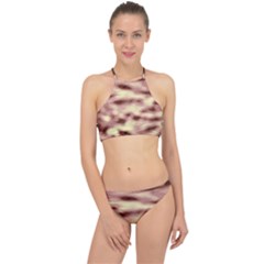 Pink  Waves Flow Series 10 Racer Front Bikini Set by DimitriosArt