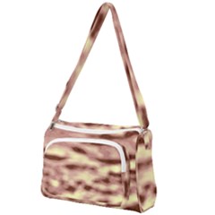 Pink  Waves Flow Series 10 Front Pocket Crossbody Bag by DimitriosArt