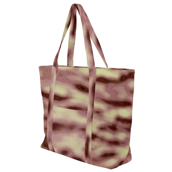 Pink  Waves Flow Series 10 Zip Up Canvas Bag