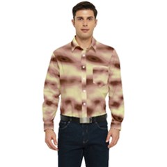 Pink  Waves Flow Series 10 Men s Long Sleeve Pocket Shirt  by DimitriosArt