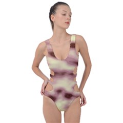 Pink  Waves Flow Series 10 Side Cut Out Swimsuit by DimitriosArt