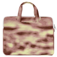 Pink  Waves Flow Series 10 Macbook Pro Double Pocket Laptop Bag by DimitriosArt