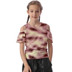 Pink  Waves Flow Series 10 Kids  Butterfly Cutout Tee by DimitriosArt