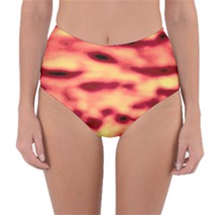 Red Waves Flow Series 4 Reversible High-Waist Bikini Bottoms