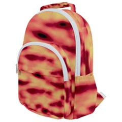 Red Waves Flow Series 4 Rounded Multi Pocket Backpack