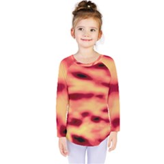 Red Waves Flow Series 4 Kids  Long Sleeve Tee