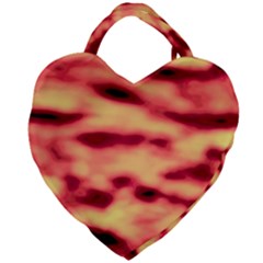 Red Waves Flow Series 4 Giant Heart Shaped Tote