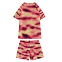 Red Waves Flow Series 4 Kids  Swim Tee and Shorts Set View2