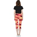 Red Waves Flow Series 4 Inside Out Lightweight Velour Capri Leggings  View2