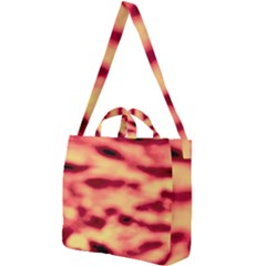 Red Waves Flow Series 4 Square Shoulder Tote Bag