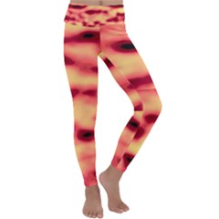 Red Waves Flow Series 4 Kids  Lightweight Velour Classic Yoga Leggings