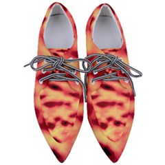 Red Waves Flow Series 4 Pointed Oxford Shoes